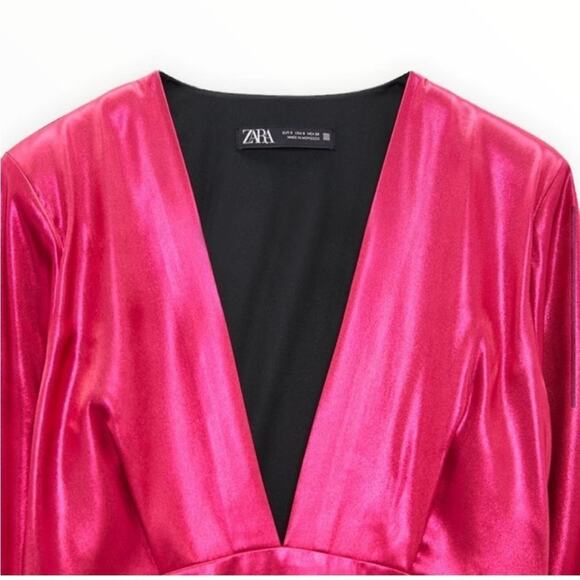 Zara Pink Fuchsia Dress Size Medium - Picture 14 of 15